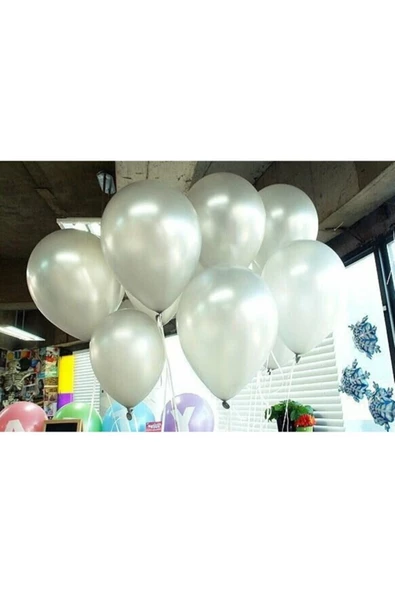 Pazariz 25 Adet Metalik Sedefli Parlak Gümüş Gri Balon (helyumla Uçan) ürün görseli 1