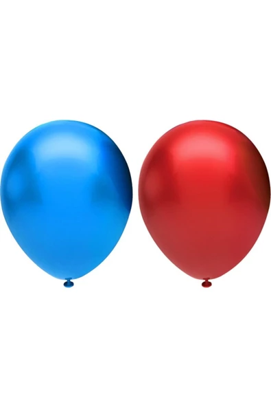 Pazariz Metalik Balon Seti 40’lı, 2 Renk X 20, Mavi, Kırmızı. Helyum Uyumlu ürün görseli 1