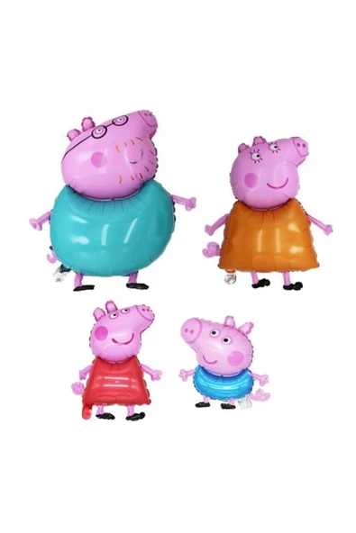 Pazariz Pig 4 Lü Folyo Balon Seti George Mummy Daddy ürün görseli 1
