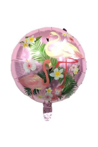 Pazariz Flamingo Folyo Balon Yuvarlak 45cm ürün görseli 1