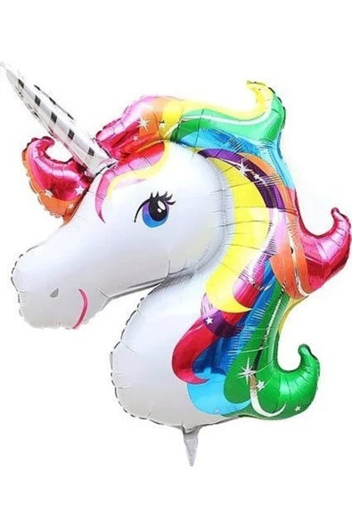 Pazariz 126x92cm Unicorn, Tek Boynuzlu At Folyo Balon, Helyumla Uçan ürün görseli 1