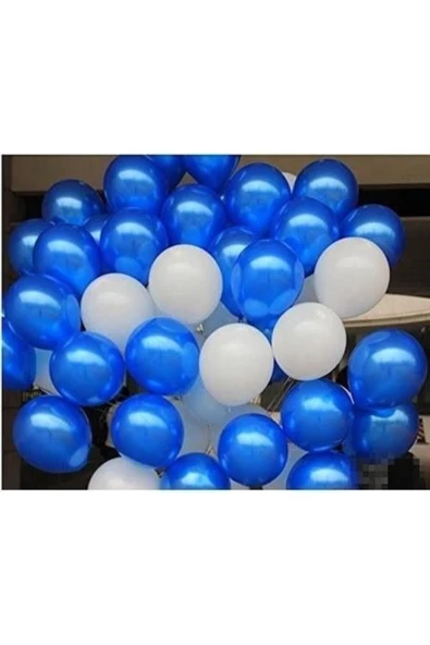 Pazariz 50'li Mavi Beyaz Balon Seti ürün görseli 1