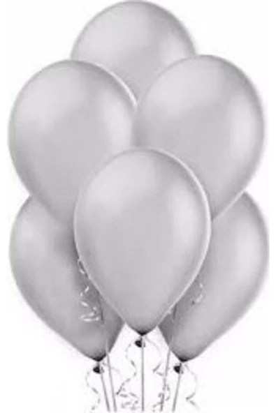 Pazariz Balon 100 Adet Metalize Balon Metalik Balon Gümüş 16 Inç ürün görseli 1