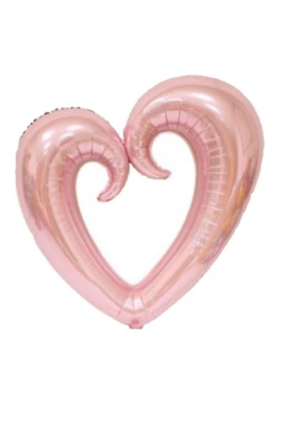 Pazariz Kıvrımlı Rose Gold Kalp Folyo Balon 100cm ürün görseli 1
