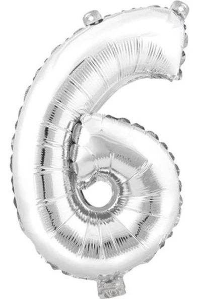 Pazariz 6 (gümüş) Rakam Folyo Balon - 90 Cm - Gümüş Folyo Rakam Balon ürün görseli 1