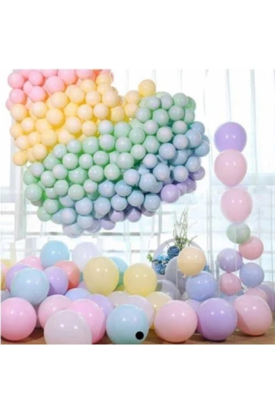 Pazariz Makaron Pastel Soft Balon 100'lü ürün görseli 1