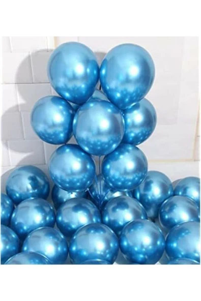Pazariz 12 Inç Metalik Açık Mavi Balon 10'lu ürün görseli 1
