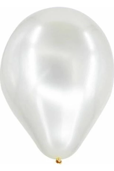Pazariz Metalik Beyaz Latex Balon (50 Adet) ürün görseli 1