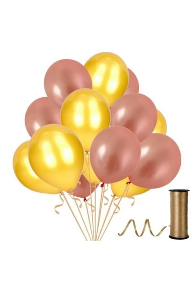 Pazariz 30 Adet Metalik Rose Gold, Altın Balon Konsepti-güzel -uçan Balon ürün görseli 1