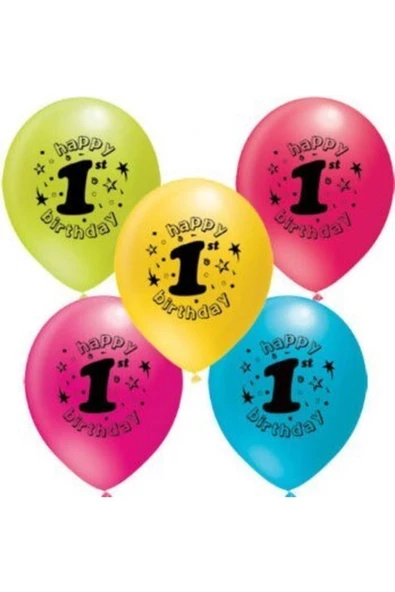 Pazariz 1 Yaş Baskılı Balon - 100 Adet ürün görseli 1