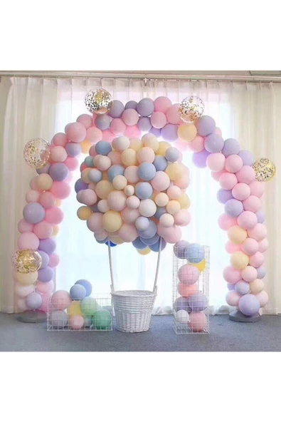 Pazariz 100 Adet Makaron Balon Balon - Karışık Soft Renk Pastel Balon ürün görseli 1