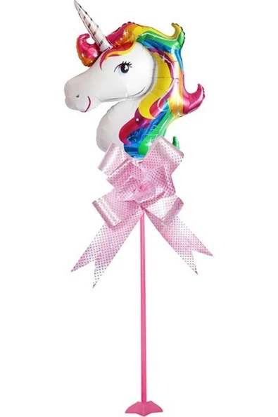 Pazariz Pembe Unicorn Çubuklu Folyo Balon ürün görseli 1