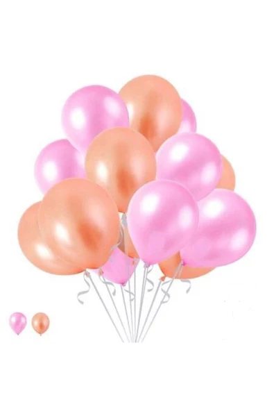 Pazariz 10 Adet Metalik Rose Gold, Pempe Balon Konsepti-parti Balonu ürün görseli 1