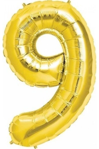 Pazariz Rakam Folyo Balon 9 Rakamı Büyük Boy Balon Altın Sarısı/dore 100cm ürün görseli 1