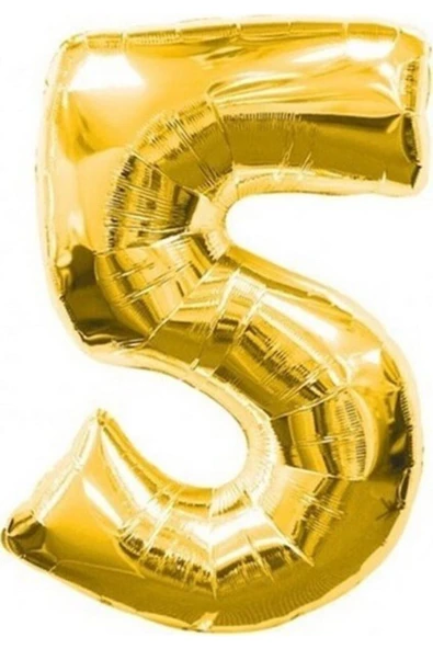 Pazariz Gold, Altın Rengi 5 Rakam Folyo Balon 100 Cm 40'' ürün görseli 1