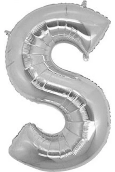 Pazariz S (silver) Harf Folyo Balon - 90 Cm - Gümüş Folyo Harf Balon ürün görseli 1