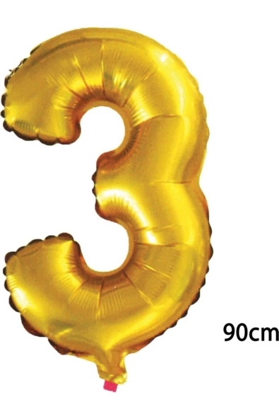 Pazariz 90 Cm 3 Rakamı Folyo Balon Altın ürün görseli 1