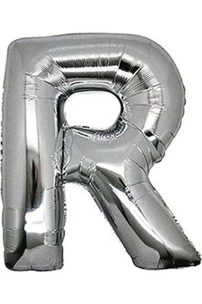 Pazariz R Harf Silver Gümüş Folyo Balon Harfli Helyum Balon 100 Cm Dev Boy ürün görseli 1