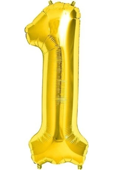 Pazariz Rakam Folyo Balon 1 Rakamı Büyük Boy Balon Altın Sarısı /dore 100cm ürün görseli 1