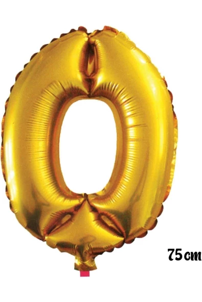 Pazariz 75 Cm 0 Rakam Folyo Balon Altın ürün görseli 1