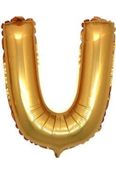Pazariz Gold Renk Folyo Balon U Harfli Helyum Balon 100 Cm Dev Boy ürün görseli 1