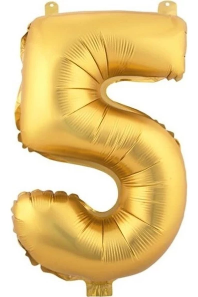 Pazariz 5 (gold) Rakam Folyo Balon - 90 Cm - Altın Folyo Rakam Balon ürün görseli 1