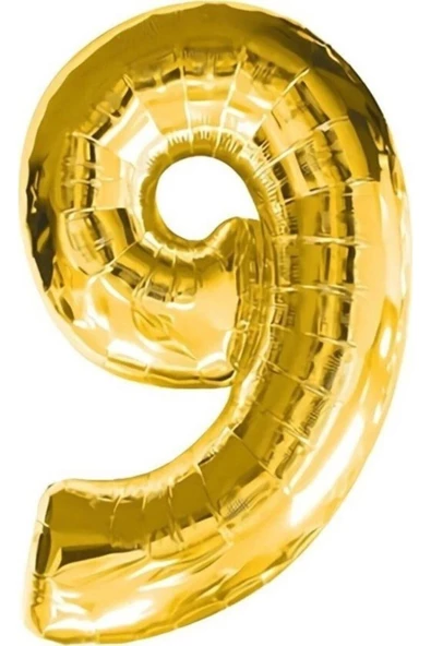 Pazariz 9 (gold) Rakam Folyo Balon - 90 Cm - Altın Folyo Rakam Balon ürün görseli 1