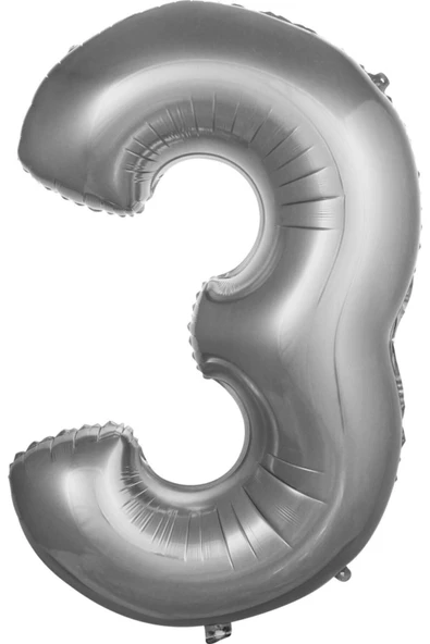 Pazariz Balon 3 Rakam 76 Cm Gümüş Folyo Balon 34 Inc ürün görseli 1