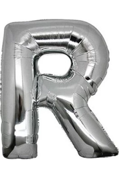 Pazariz R (silver) Harf Folyo Balon - 90 Cm - Gümüş Folyo Harf Balon ürün görseli 1
