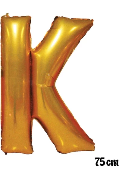 Pazariz 75 Cm K Harfi Folyo Balon Altın ürün görseli 1