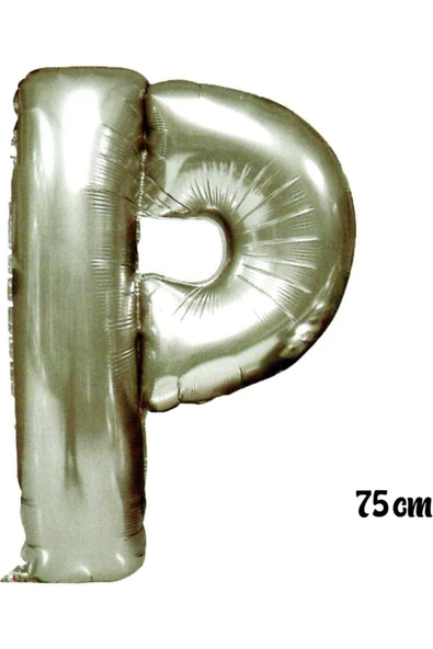 Pazariz 75 Cm P Harfi Folyo Balon Gümüş ürün görseli 1