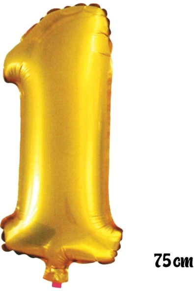 Pazariz 75 Cm 1 Rakam Folyo Balon Altın ürün görseli 1