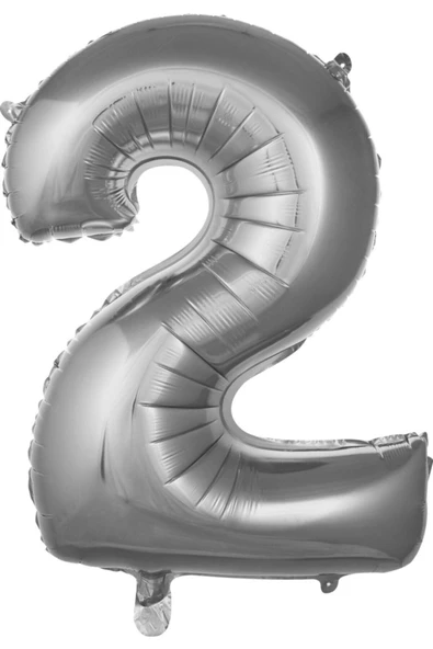 Pazariz Balon 2 Rakam 76 Cm Gümüş Folyo Balon 34 Inc ürün görseli 1
