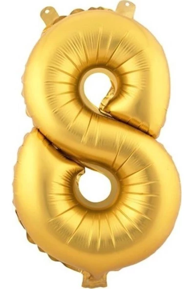 Pazariz 8 (gold) Rakam Folyo Balon - 90 Cm - Altın Folyo Rakam Balon ürün görseli 1