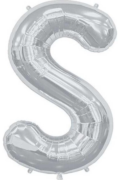 Pazariz S Harf Folyo Gümüş Balon Küçük 35 Cm ürün görseli 1