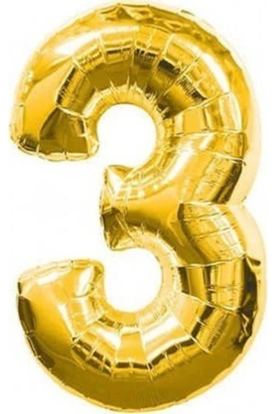 Pazariz 40 Cm Altın Renk Folyo Balon 3 Rakamı ürün görseli 1