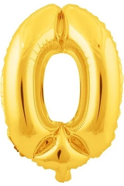 Pazariz 0 (gold) Rakam Folyo Balon - 90 Cm - Altın Folyo Rakam Balon ürün görseli 1