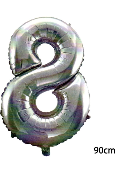 Pazariz 90 Cm 8 Rakamı Folyo Balon Gümüş ürün görseli 1