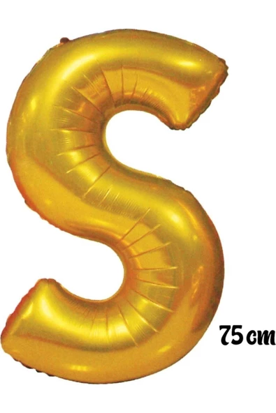 Pazariz 75 Cm S Harfi Folyo Balon Altın ürün görseli 1