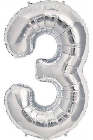 Pazariz Gümüş Folyo Balon 3 Rakamı ürün görseli 1