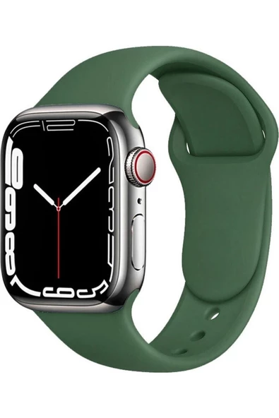 Pazariz Apple Watch Uyumlu8 45 Mm Silikon Kordon Kayış - Haki ürün görseli 1
