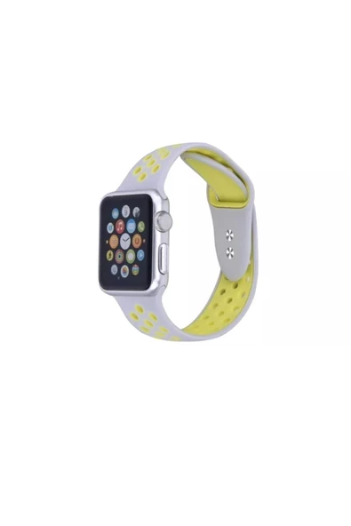 Pazariz Apple Watch Uyumlu2 3 4 5 6 - 42-44mm Delikli Silikon Spor Kordon Kayış ürün görseli 1