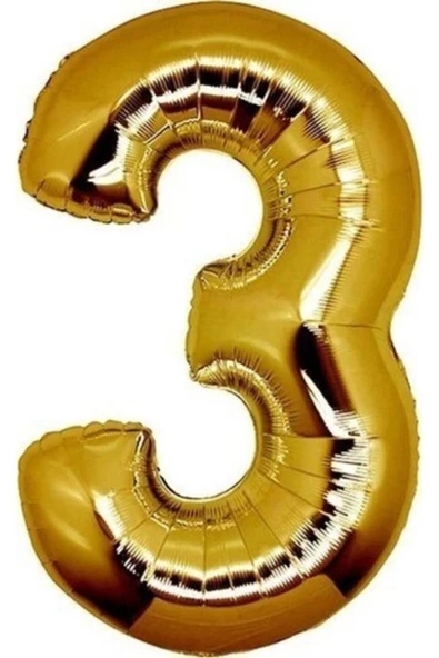 Pazariz Balon Parti 3 Rakamı Altın Folyo Balon 102 Cm ürün görseli 1
