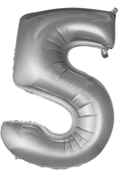 Pazariz Balon 5 Rakam 76 Cm Gümüş Folyo Balon 34 Inc ürün görseli 1