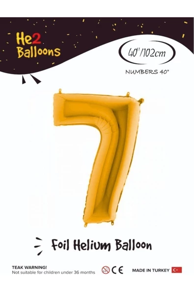 Pazariz Balon 7 Rakam Altın Folyo Balon 40 Inç ürün görseli 1