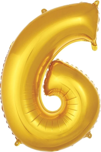 Pazariz Balon 6 Rakam 76 Cm Gold Folyo Balon 34 Inc ürün görseli 1
