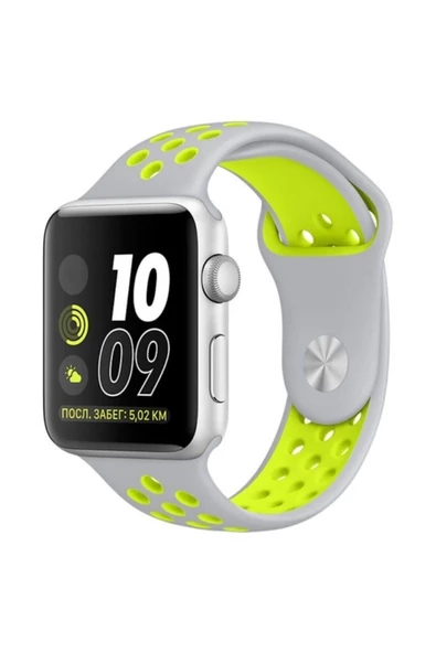 Pazariz Apple Watch Uyumlu8 7 6 5 4 3 Se Serisi 42mm-44mm-45mm Delikli Silikon Spor Kordon ürün görseli 1