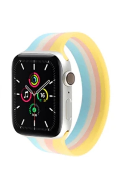 Pazariz Apple Watch Uyumlu1 2 3 4 5 6 42-44 Mm Rainbow Silikon Spor Kordon ürün görseli 1