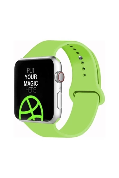 Pazariz Apple Watch Uyumlu38 - 40 Mm Spor Kordon Silikon Kayış Açık Yeşil ürün görseli 1