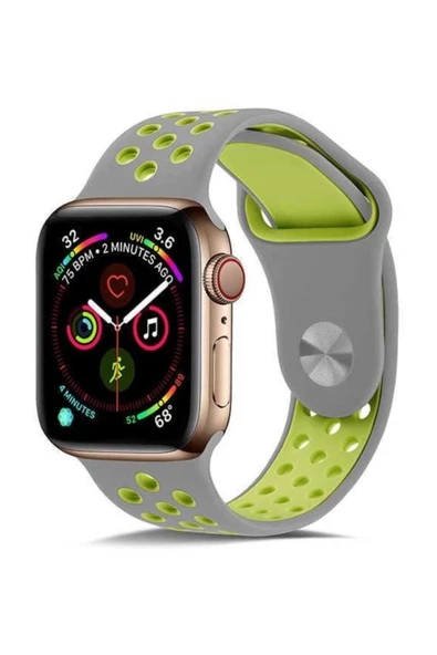 Pazariz Apple Watch Uyumlu2 3 4 5 Akıllı Saat 38 Mm Delikli Slikon Kayış Kordon Krd-02 ürün görseli 1